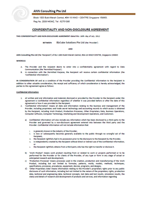 Non-disclosure agreement (NDA) page 1