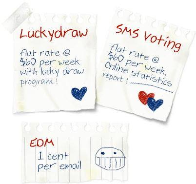 sms voting & lucky draw pricing and rates